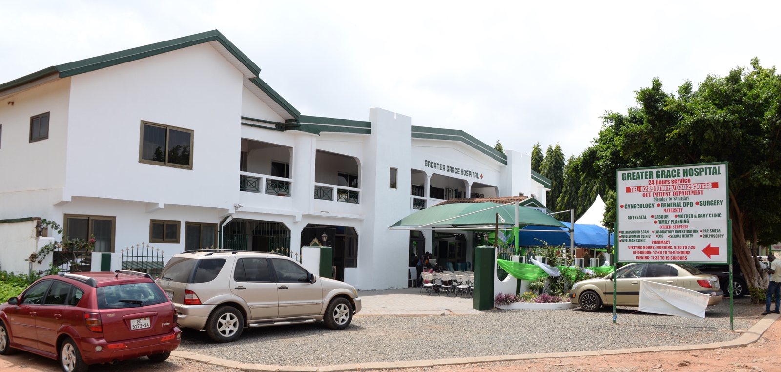 Greater Grace Hospital building in Adenta, Accra